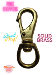 3 1/4 Solid brass swivel snap boat hook 5/8″ eye marine grade wide mouth SWL 80