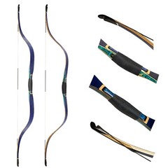 AF Archery 64»Long Bow Zhuran Blue Handmade Recurve Bow For Big Draw Length