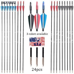 Outdoor 31″ Fiberglass Arrows 24PCS Archery Target Arrows Practice Shooting