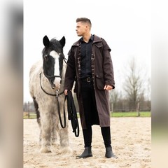 Premium Unisex Western Long Duster Oilskin Jacket Waterproof Coat Free Shipping