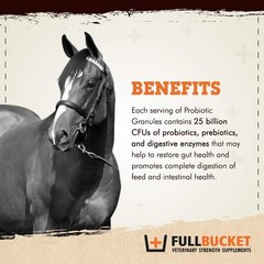 FullBucket Equine Probiotic Granules with Saccharomyces boulardii for Daily D…