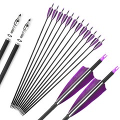 12Pcs 30/32 Carbon Arrows SP 500 Turkey Feather Archery For Compound&Recurve Bow