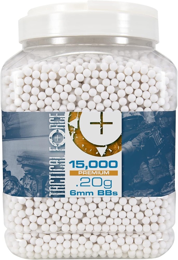 Tactical Force Premium 6mm Airsoft BBS Ammo 15000 Count.20 Gram
