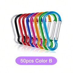 10Pcs Aluminum Carabiner Clip D Ring Set Hiking Gear Keychain Key Holder Loop US