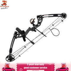 Compound Bow Kit with 12 Arrows Right Hand Archery Hunting Set Black 30-55lbs