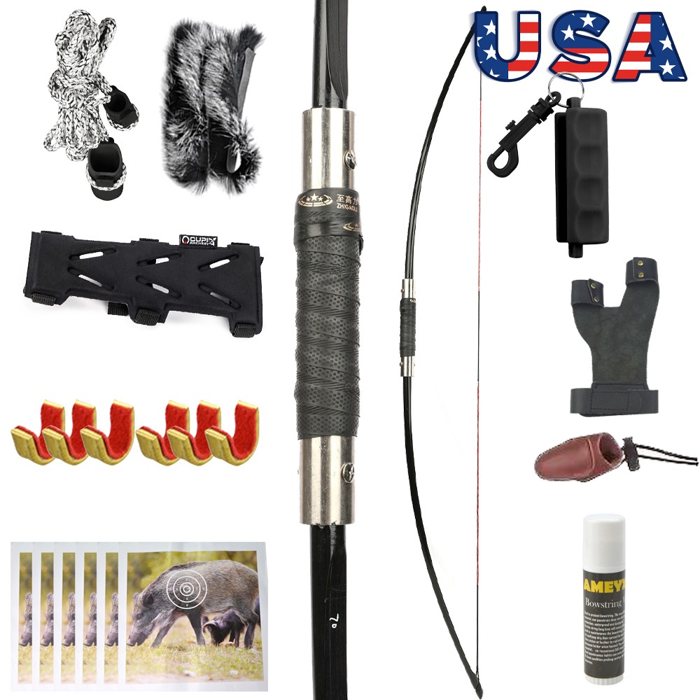 65″ Traditional English Longbow 60/65/70lb Takedown Straight Bow Archery Hunting