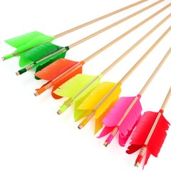 32″ Archery Flu-Flu Arrow 8.5mm Traditional Wooden 4 Turkey Feather Longbow Hunt