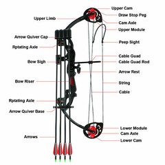 15-29 Lbs Compound Bow Archery for Youth Beginner Right Handed 260 fps 19”-28”