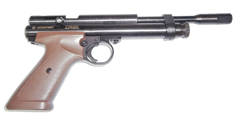 Crosman 2240 XL CO2 .22 PELLET PISTOL W/ STEEL BREECH, THREADED BBL, BROWN GRIPS