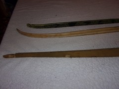 Wood and Fiber Glass Recurve Long Bow Lot for Repair or Wall Hangers
