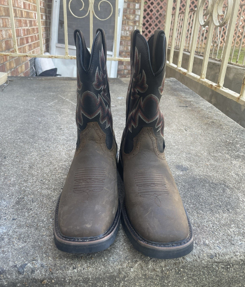 Wolverine Waterproof Brown Western Equestrian Boots with Decorative Stitching