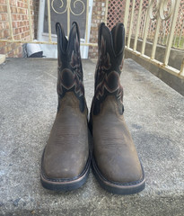 Wolverine Waterproof Brown Western Equestrian Boots with Decorative Stitching