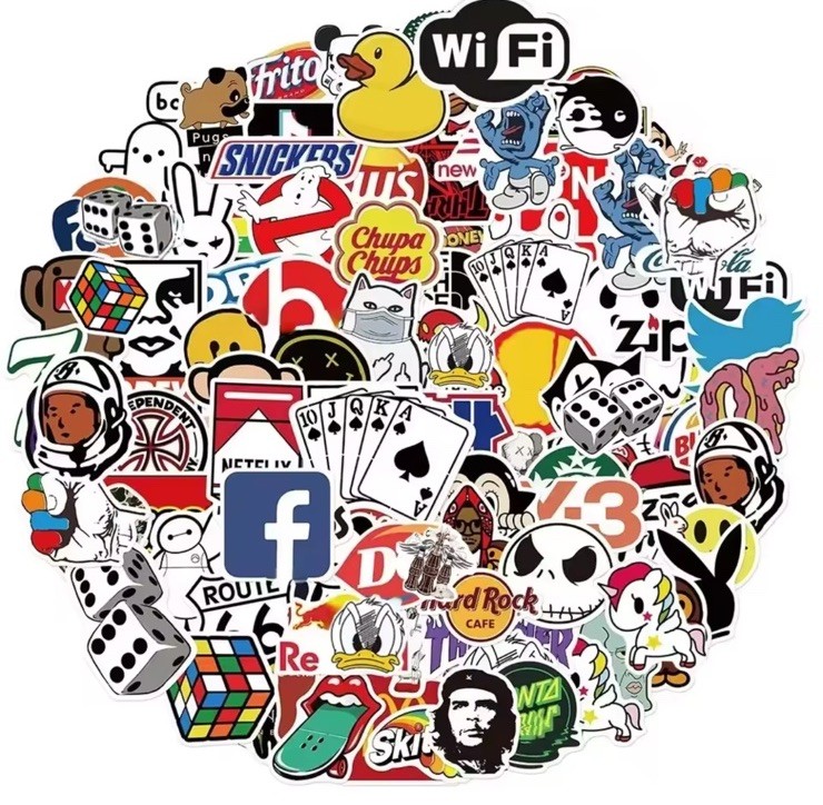 106 Brand Logo Vinyl Stickers Cool Gloss Decals For Skateboard Laptop Phone Case