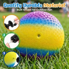 Playground with Pump – 8.5Inch Inflatable Bouncy Balls, Kickball Dodgeball Fo…