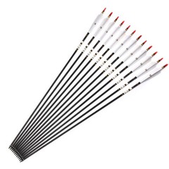 30″/32″ Carbon Arrows Turkey Feather Spine 500 for Hunting Compound Recurve Bow