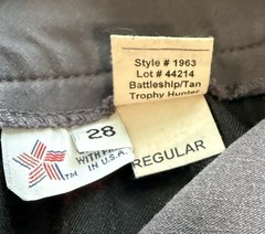 Tailored Sportsman Trophy Hunter (Style #1963) Battleship(Gray)/Tan Size 28 R
