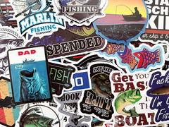100 Fish Fishing Stickers Pack For Tackle Box Fishermen Dads Car Boat