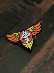 NEW Dogtown 70’s Wing Cross Logo Yellow, Red, Orange, Black & White Enamel Pin.