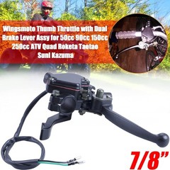 7/8 Inch Thumb Throttle Dual Brake Lever for 50cc 90cc 150cc 250cc ATV Quad