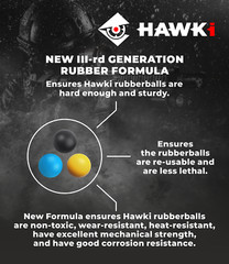 Hawki .50 Caliber Training Paintball Reusable Rubber Balls 300 pack Yellow