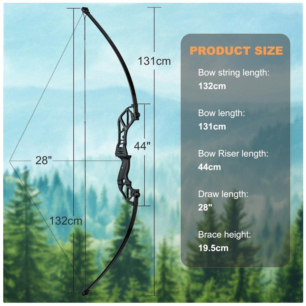 Right Hand Black Recurve Bow 30lbs 40lbs Bundle