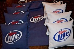 8 Cornhole Bags Plus a Carrying Bag! Miller Lite! Whole Corn or Pellets