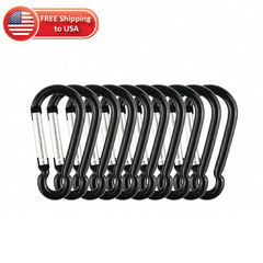 10Pcs Aluminum Carabiner Clip D Ring Set Hiking Gear Keychain Key Holder Loop US