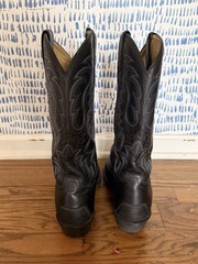 Tony Lama Women’s Black Leather Western Cowboy Boots Size 8.5 D Wide XT4008
