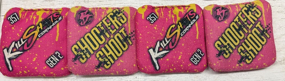 KillShots Cornhole 357 Gen 2 Shooters Shoot Pink Set of 4 Bags Gently Used
