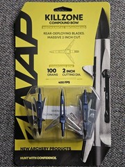 NAP Killzone Mechanical Broadhead 2 Blades 100 Grains 2” Cutting Diameter 3 Pack