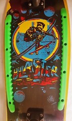 Vintage Rare C.1980 21″ NOS Skateboard Skate Board Multi Color Skate Boarder