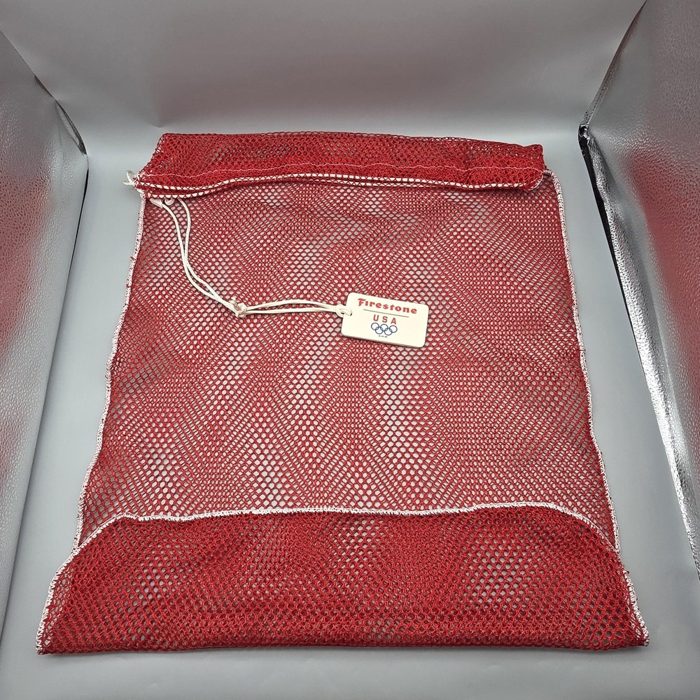 Vintage Firestone USA Summer Olympics Mesh Bag Red Basketball Sports 30×19″
