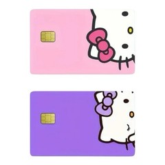 SANRIO HELLO KITTY PINK & PURPLE Credit Debit Bank Card Skin Cover SET LOT 2PCS