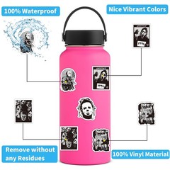 200 PCS Horror Black Stickers and Decals,Horror Movie Sticker for Water Bottl…