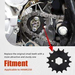 15 Tooth Steel Front Sprocket for Hawk 250,Dirt Bike Front Sprocket for Hawk