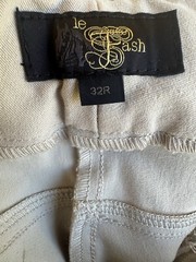 Le Fash Womens Beige Tan Knee Patch Horseback Riding Pants Breeches Sz 32R Swiss