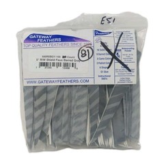 81 Count Gateway Archery Arrow Feathers 5″ Right Wing: Shield Faux Barred Gray