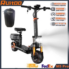 RUITOO 1000W/1600W/3200W Electric Scooter Off-Road Adults Foldable Travel E-Bike