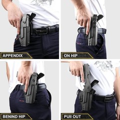 Glock 19/17/19X/23/32/44/45 Holster – G19 Duty Holster for Gen 1-5, OWB Paddl…