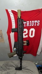 Electric Airsoft Rifle Folding Stock Foregrip Flashlight Suppressor