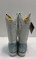 El General Pointed Toe Blue Silver Glitter Western Cowboy Boots Size 10.5