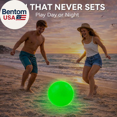 Glow in the Dark Ball 2 Pack, 8.5 Inch Light up Kickball Playground Ball with 2