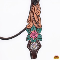 Western Headstall and Breast Collar Set HILASON Tooled Leather Horse Bridle Tack