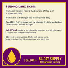 Horse Health Red Cell, Liquid Vitamin-Iron-Mineral Supplement for Horses, Helps