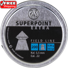 RWS Superpoint Extra Field Line Pellet Gun Pellets, 22 Caliber, 14.5 Grains, 200