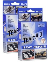 TEAR-AID Vinyl Seat Repair Kit Type B Clear Patch Vinyl-Coated Watertight Set 2