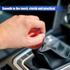 Car Round Ball Gear Shift Knob, Aluminum Alloy Car Shift Stick Head Red