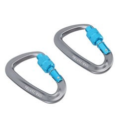 2PCS Compact Locking Carabiners For Outdoor Activities D Shape Popular