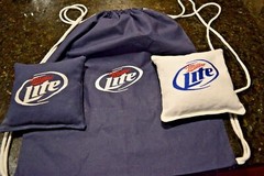 8 Cornhole Bags Plus a Carrying Bag! Miller Lite! Whole Corn or Pellets