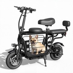 EILLEO 14″ Electric Scooter w/ Seat & Carry Basket 21Miles Range For Pet Dog/Cat